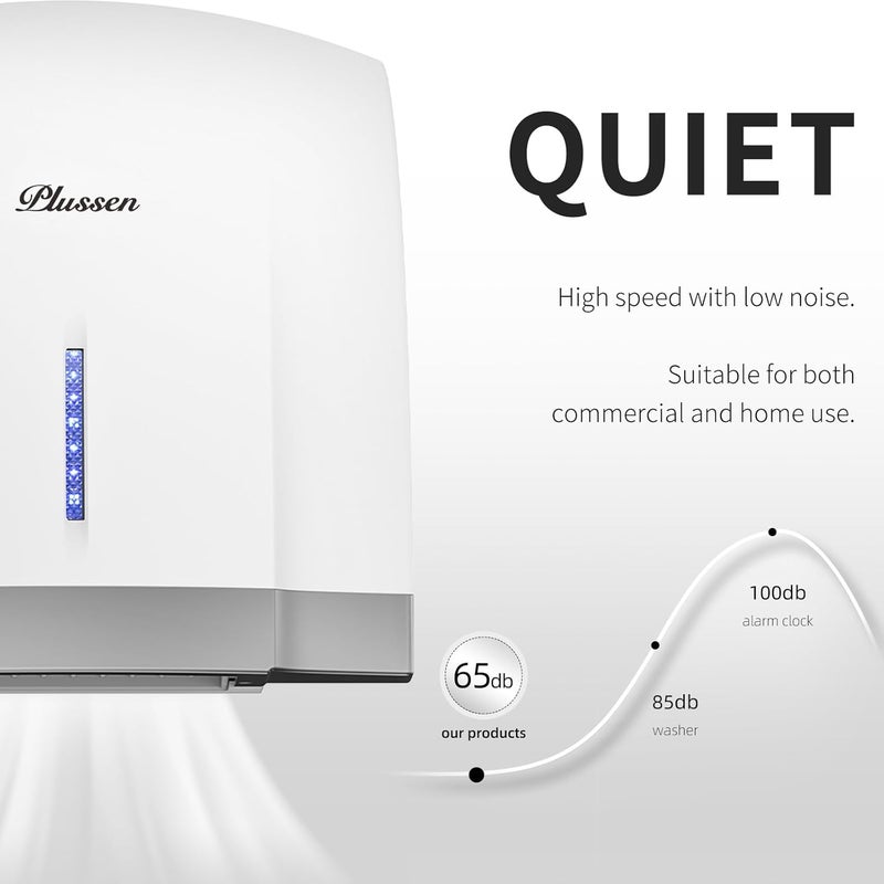 PLUSSEN Hand Dryer 110V Compact Commercial Hand Dryer Automatic Electric Air Dryers with Warm n Cold Air Switch for Home or Commercial Bathrooms, 3Pin Plug in Version - Image 5